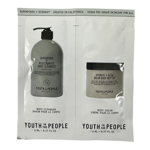 Youth to the People Superfood Body Cleanser & Dream Body Butter 0.17oz/5mL each - Picture 1 of 2